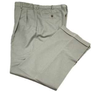 SAVANE  Comfort Plus Pants Pleated Front Khaki Cuff Hem Classic Size 34 x 32
